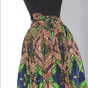 Higher waisted African print skirt
